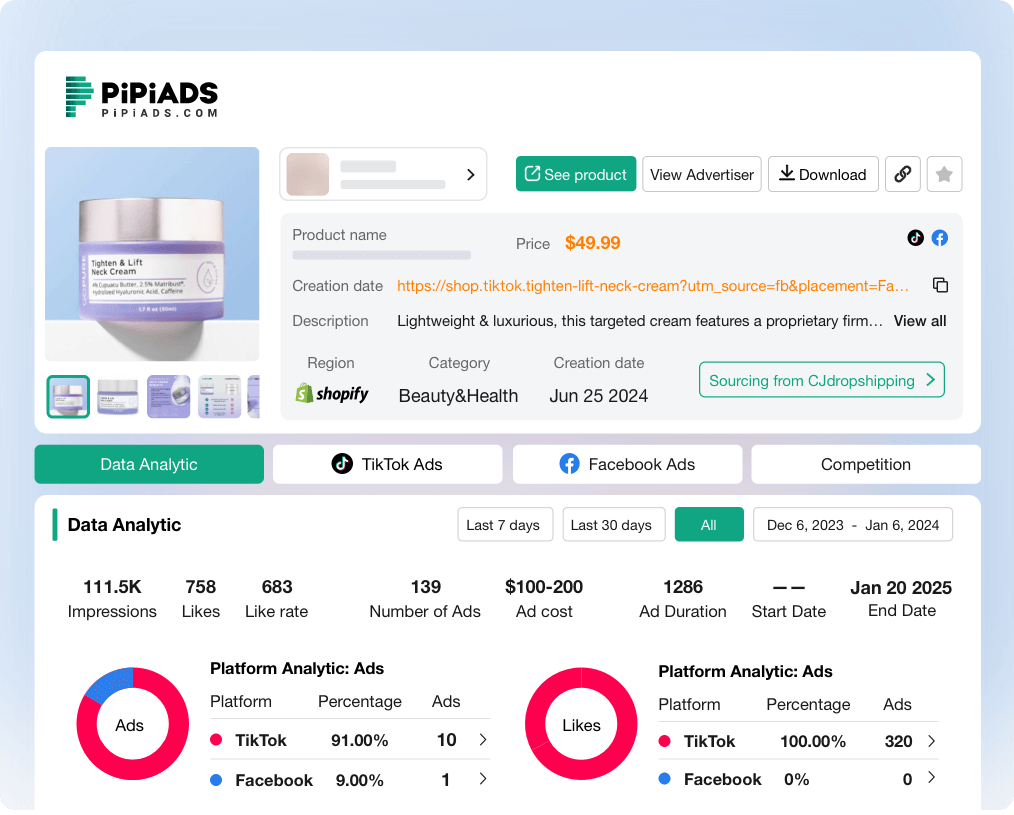 What Advantages of Pipiads in Finding Clothing Dropshipping Stores?
