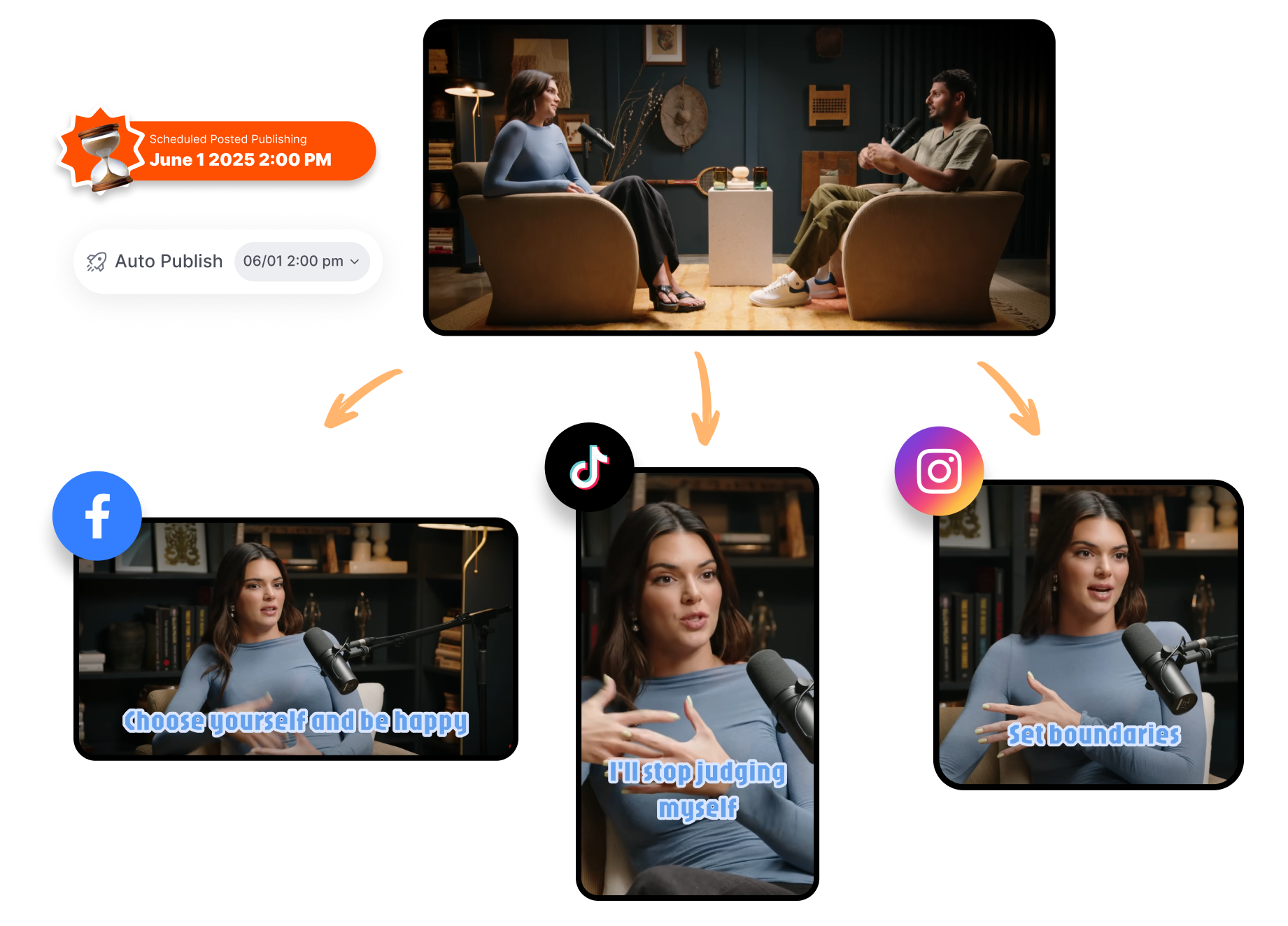 <span style="font-weight: 700;color: transparent;-webkit-background-clip: text;background-clip: text;background-image: linear-gradient(to right, #ff4f01, #ff7a3f);">Long</span> Video to <span style="font-weight: 700;color: transparent;-webkit-background-clip: text;background-clip: text;background-image: linear-gradient(to right, #ff4f01, #ff7a3f);">Short</span> Video Converter
