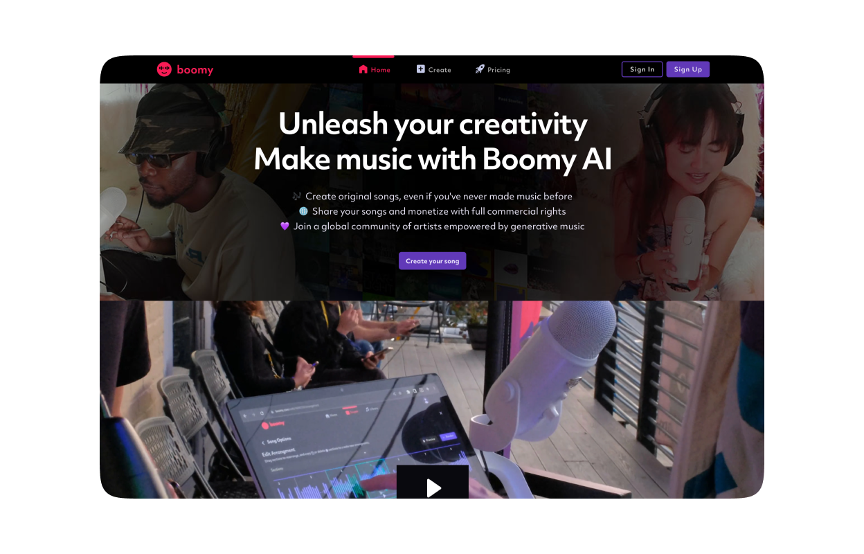 Boomy AI 음악 생성기
