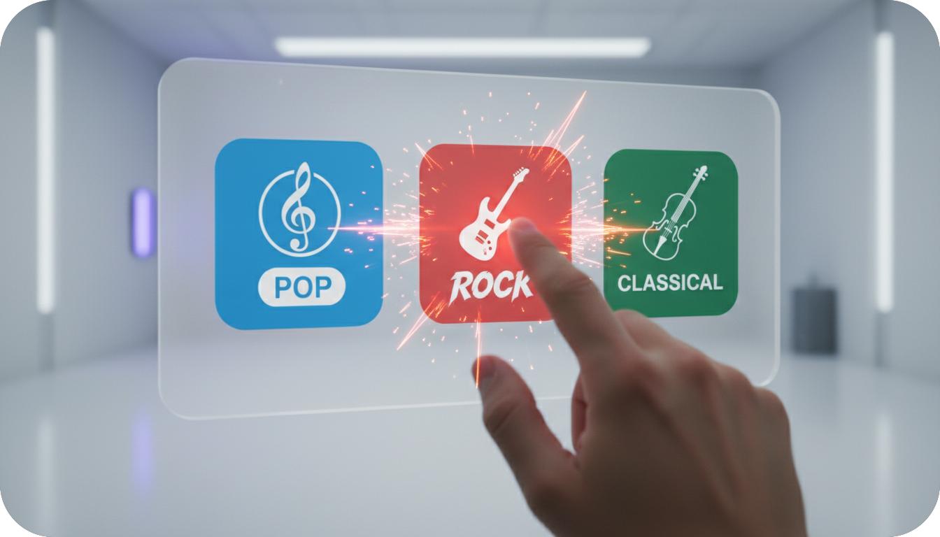 Selecting music genres in the AI Singing Voice Generator interface.