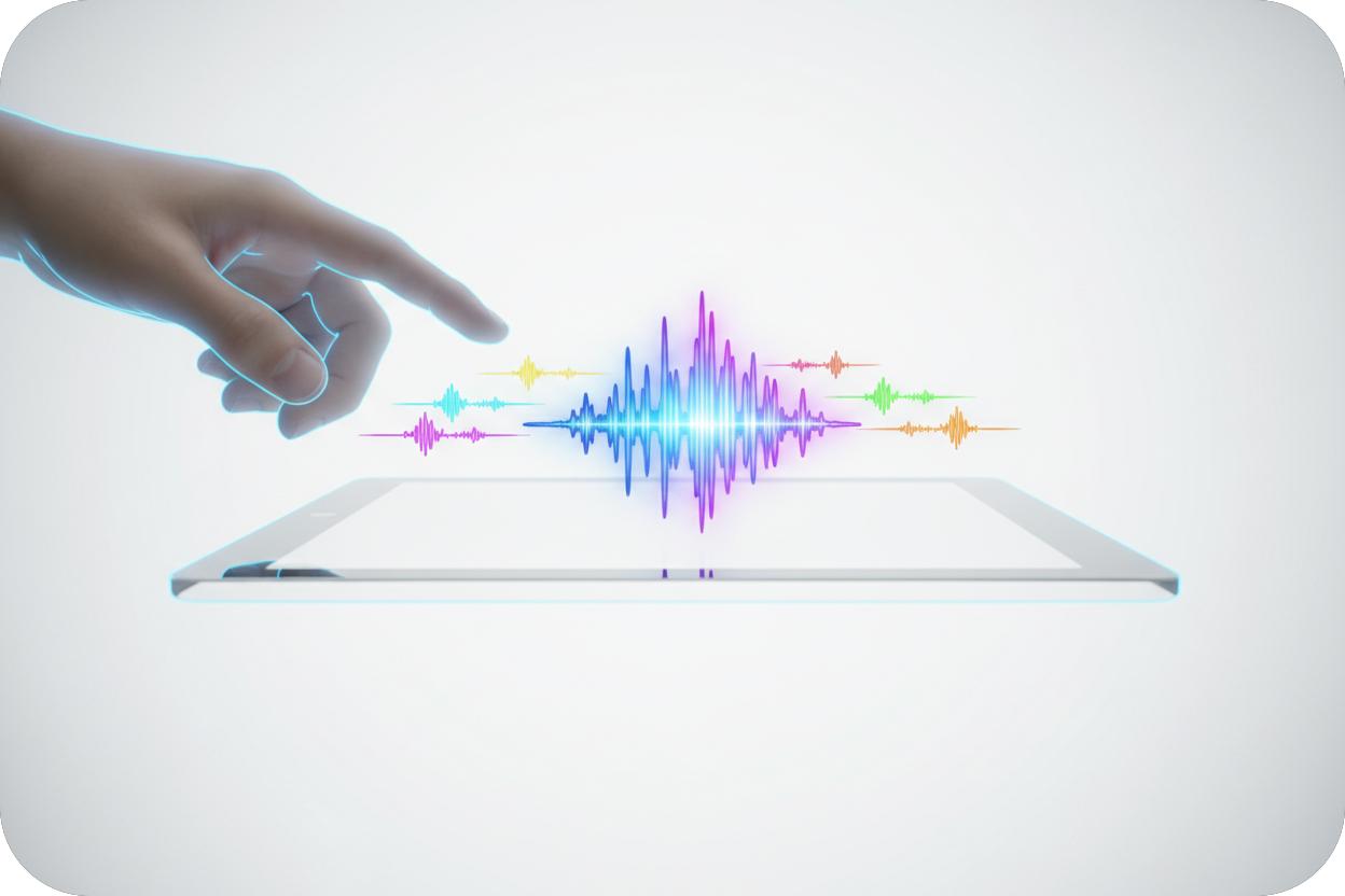 Interacting with digital audio using an AI Singing Voice Generator.