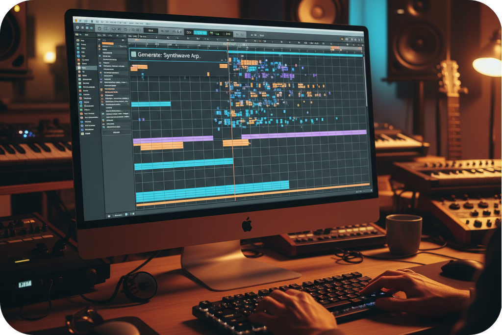 AI MIDI generator in use