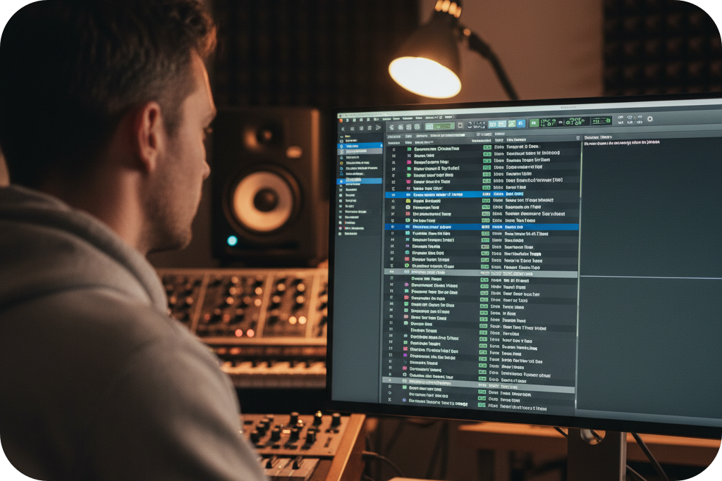 Man using an AI MIDI generator.