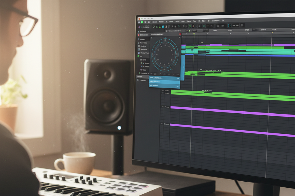Producer viewing a Chord Progression Generator interface.