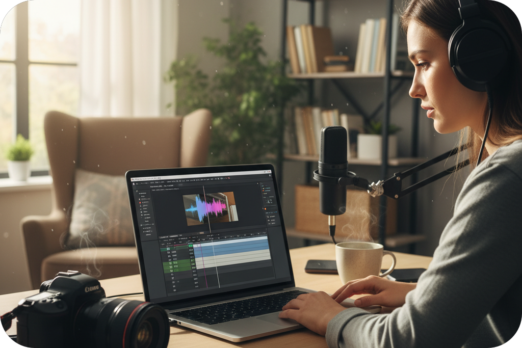 Creator using AI Background Music Generator.