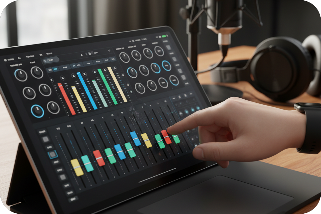 Tablet interface for an AI Rap Generator and Ai rap generator lyrics.
