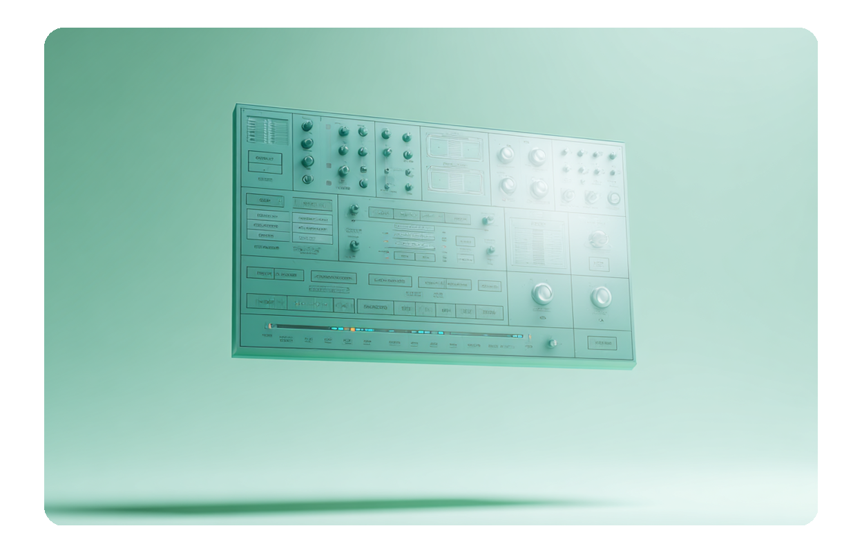 Floating control interface with knobs and sliders allowing users to customize rap style, flow, and tempo.