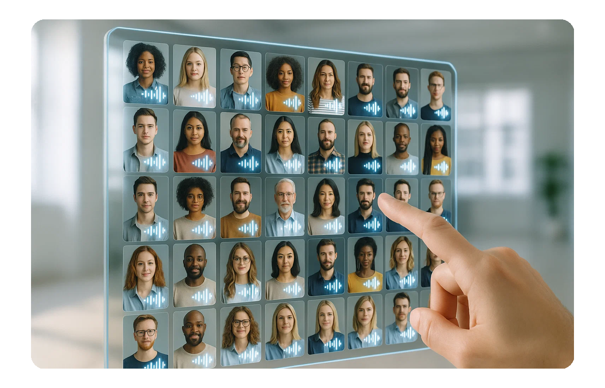 Vaste bibliothèque de voix