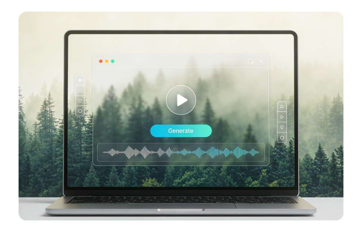 AI BGMジェネレーターが新しいトラックを生成中