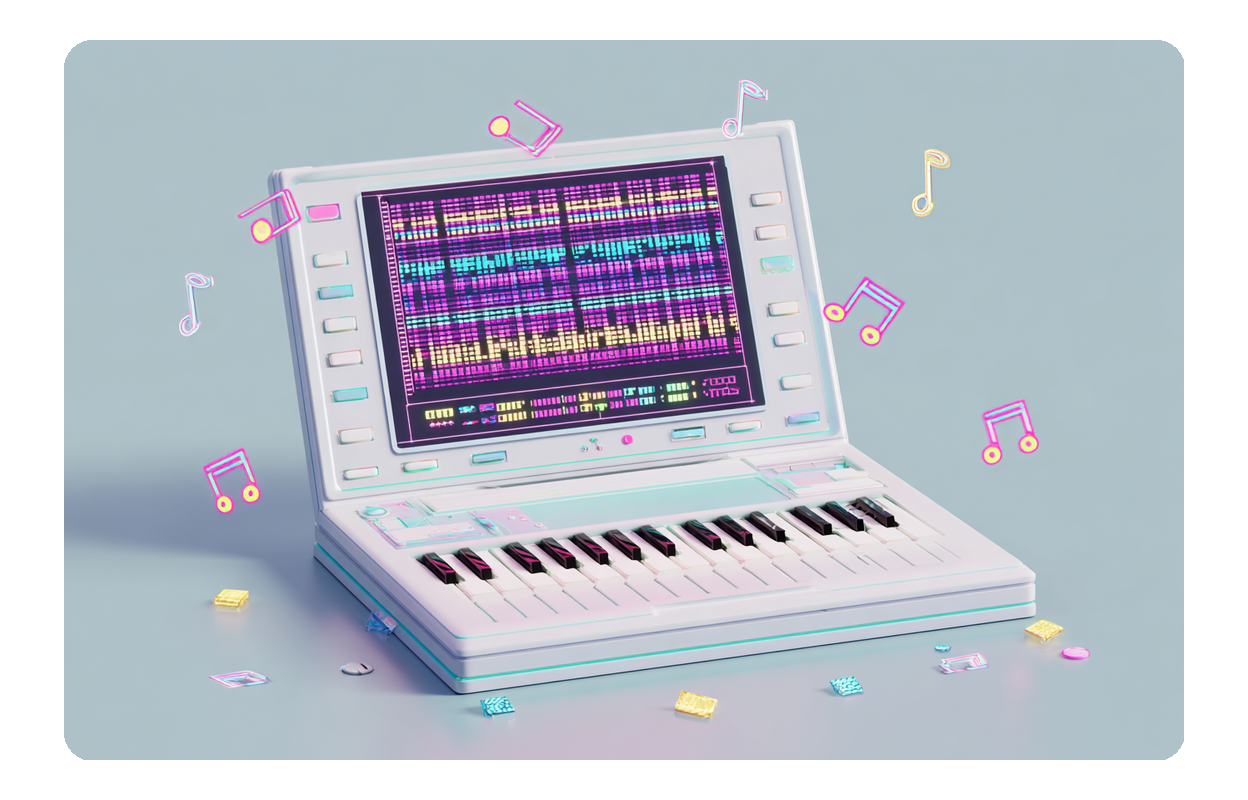 様々なパラメーターを備えたAI搭載8ビット音楽生成インターフェース