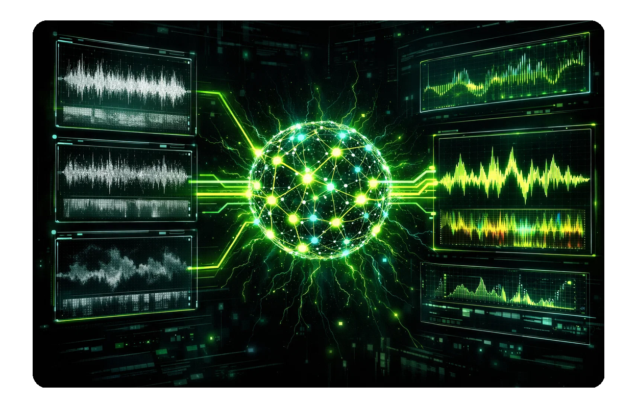 노이즈 생성기 사운드를 위한 AI 기반 제안.