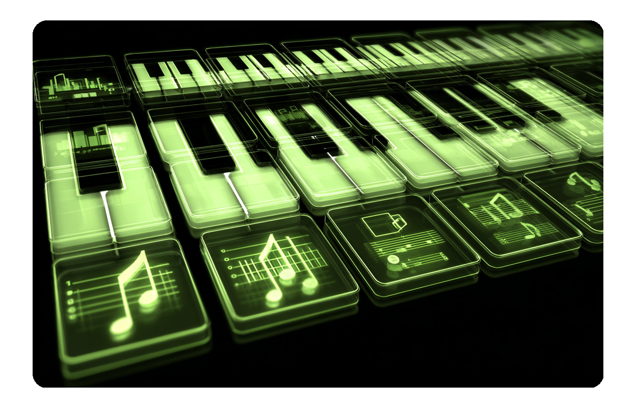 AI 생성 음악의 저작권 보호를 나타내는 방패 아이콘