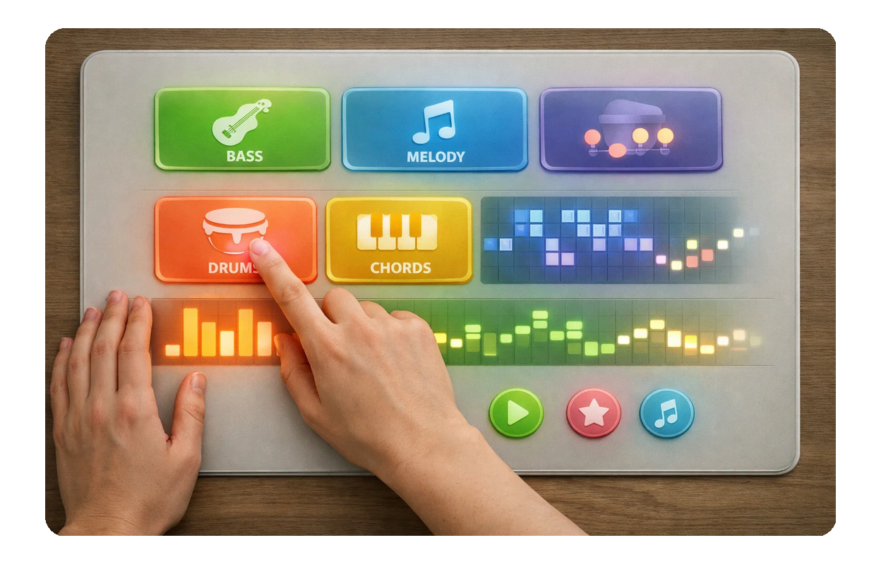 직관적인 AI 디스코 음악 메이커