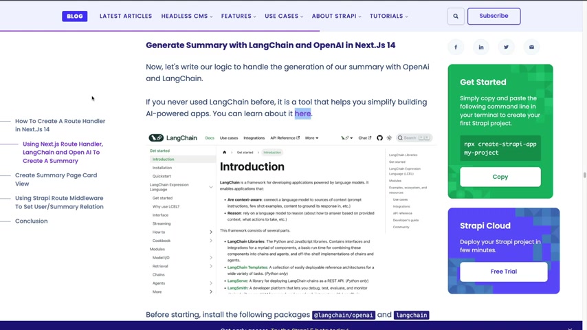 Generating YouTube Summaries with Strapi, OpenAI, and LangChain