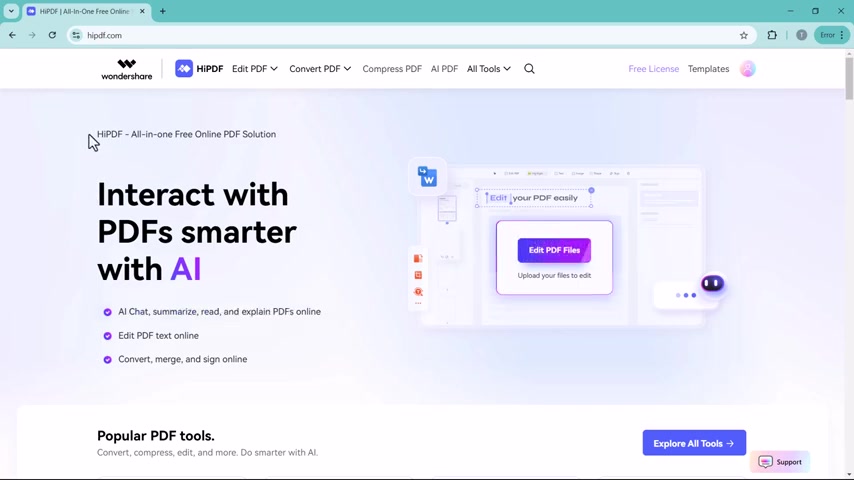 HiPDF: La herramienta online definitiva para editar PDF con IA