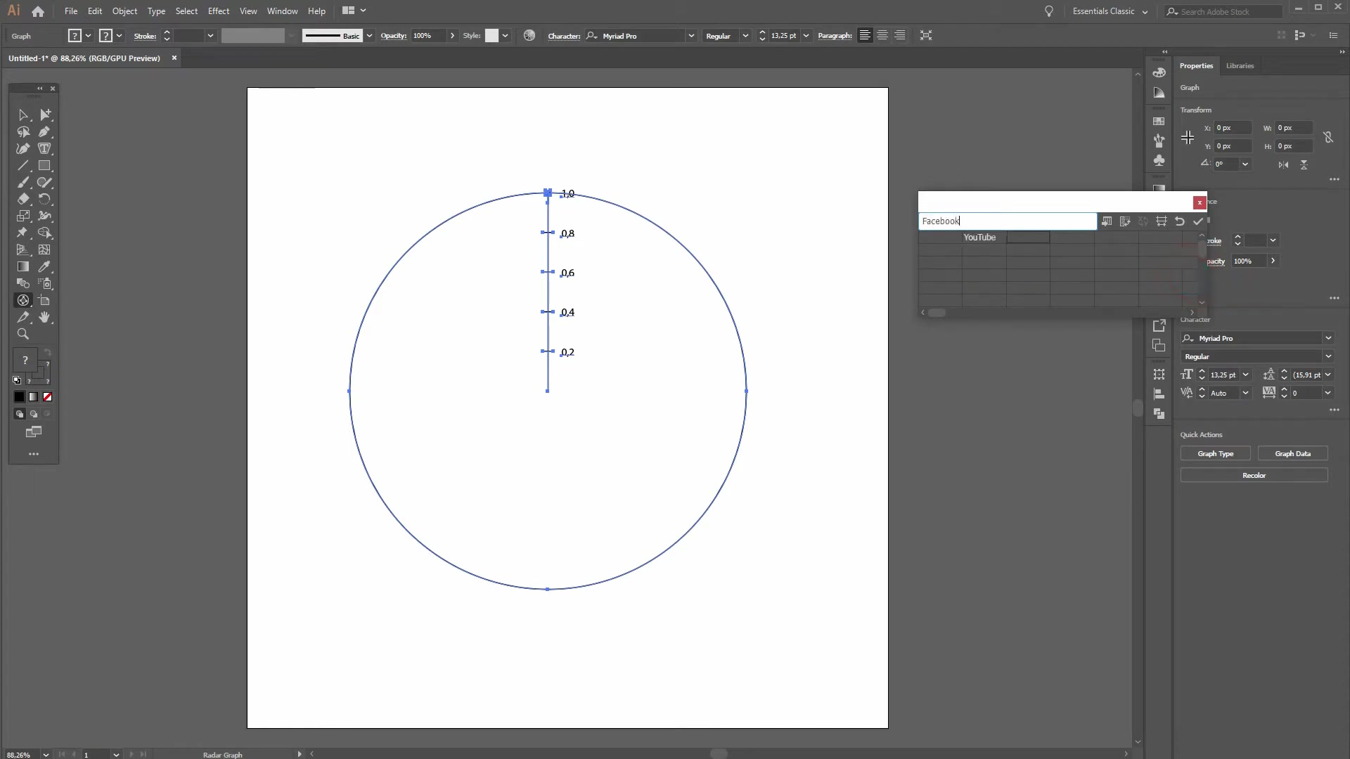 Adobe Illustratorでレーダーチャートを簡単に作成する方法