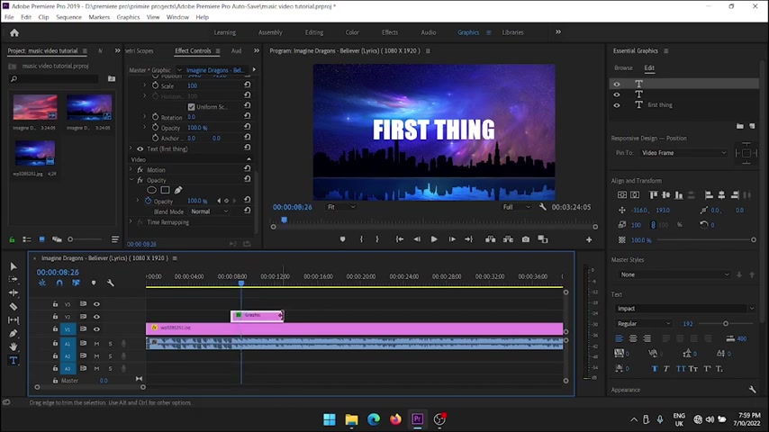 Make A Lyric Video Adobe Premiere