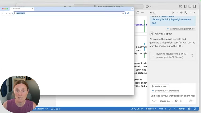 Real-World Scenario: Testing a Movie Website with Agent Mode