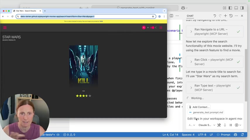 Real-World Scenario: Testing a Movie Website with Agent Mode