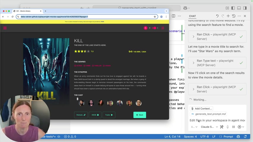 Real-World Scenario: Testing a Movie Website with Agent Mode