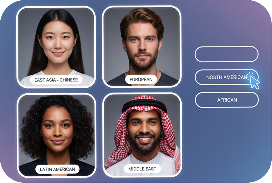 Cast Diverse AI Spokesperson Globally