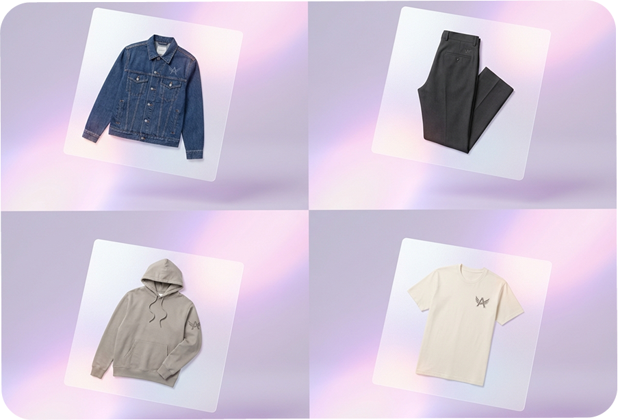 Stili flat lay, appesi o piegati
