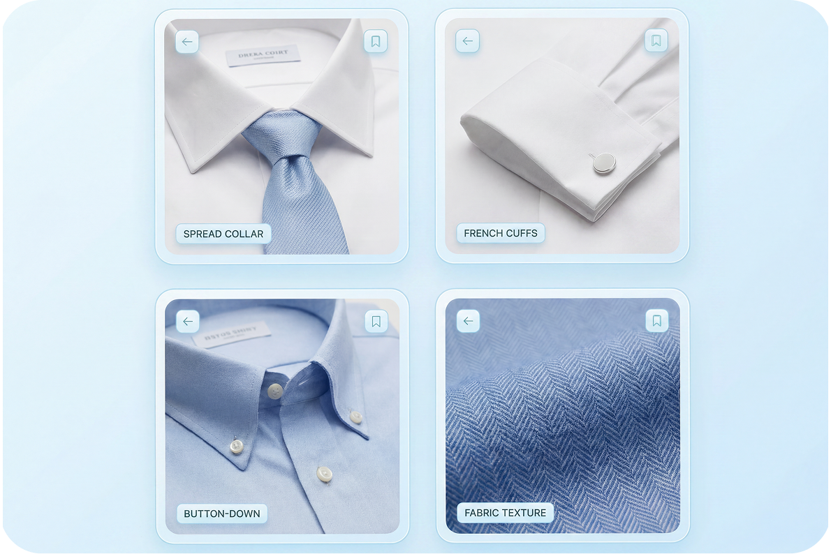 Customize Collars, Cuffs & Fits Instantly