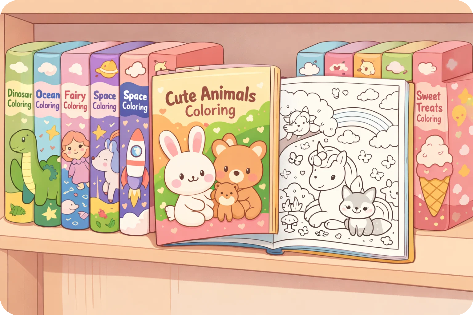 Custom Coloring Book Illustration