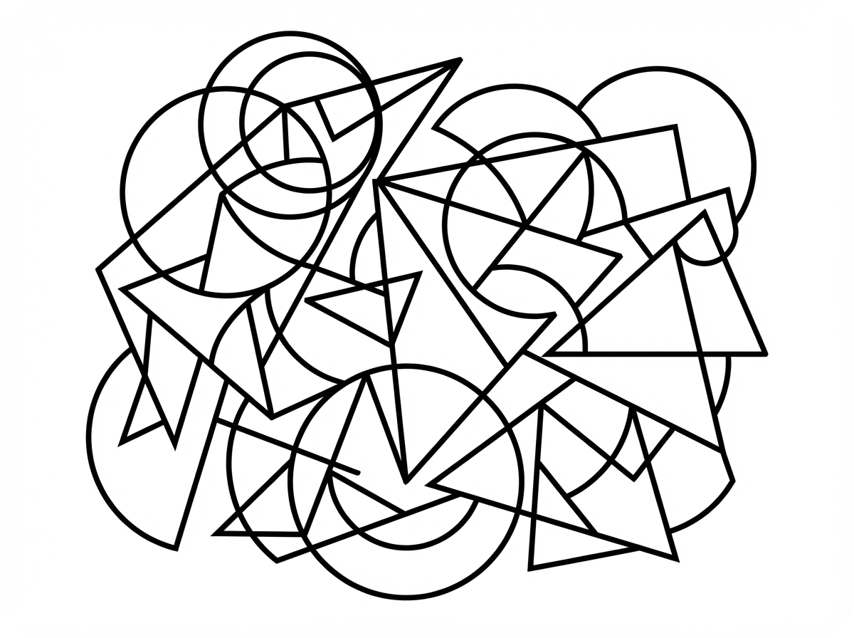 Abstract Paterns Coloring Page Illustration