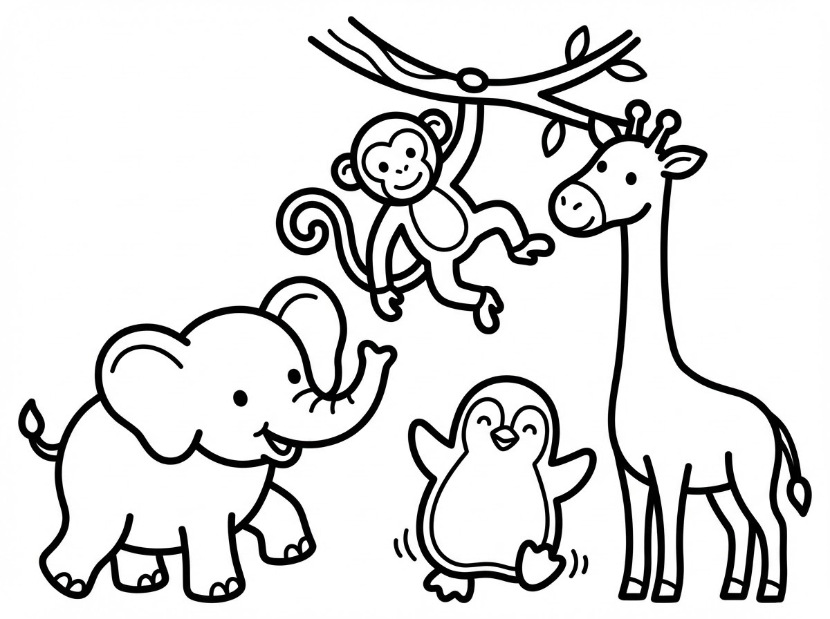 Ilustração de Página para Colorir de Cenas Educacionais