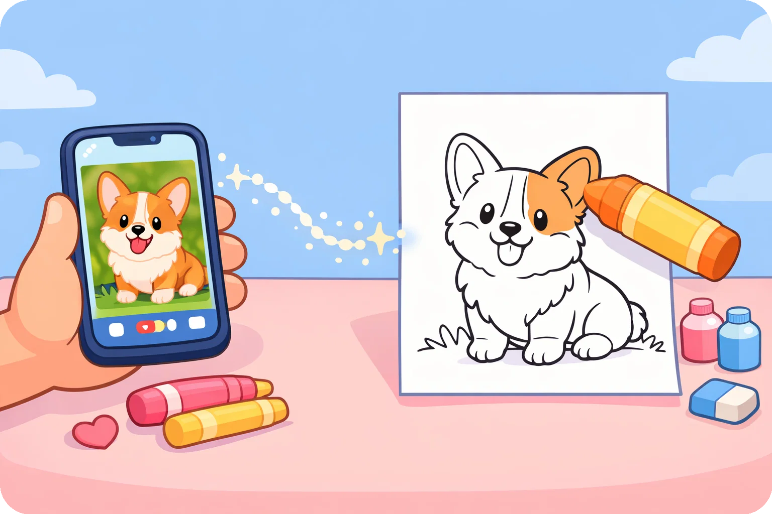 照片转涂色页插图