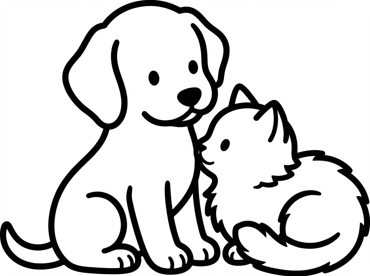 宠物涂色页插图