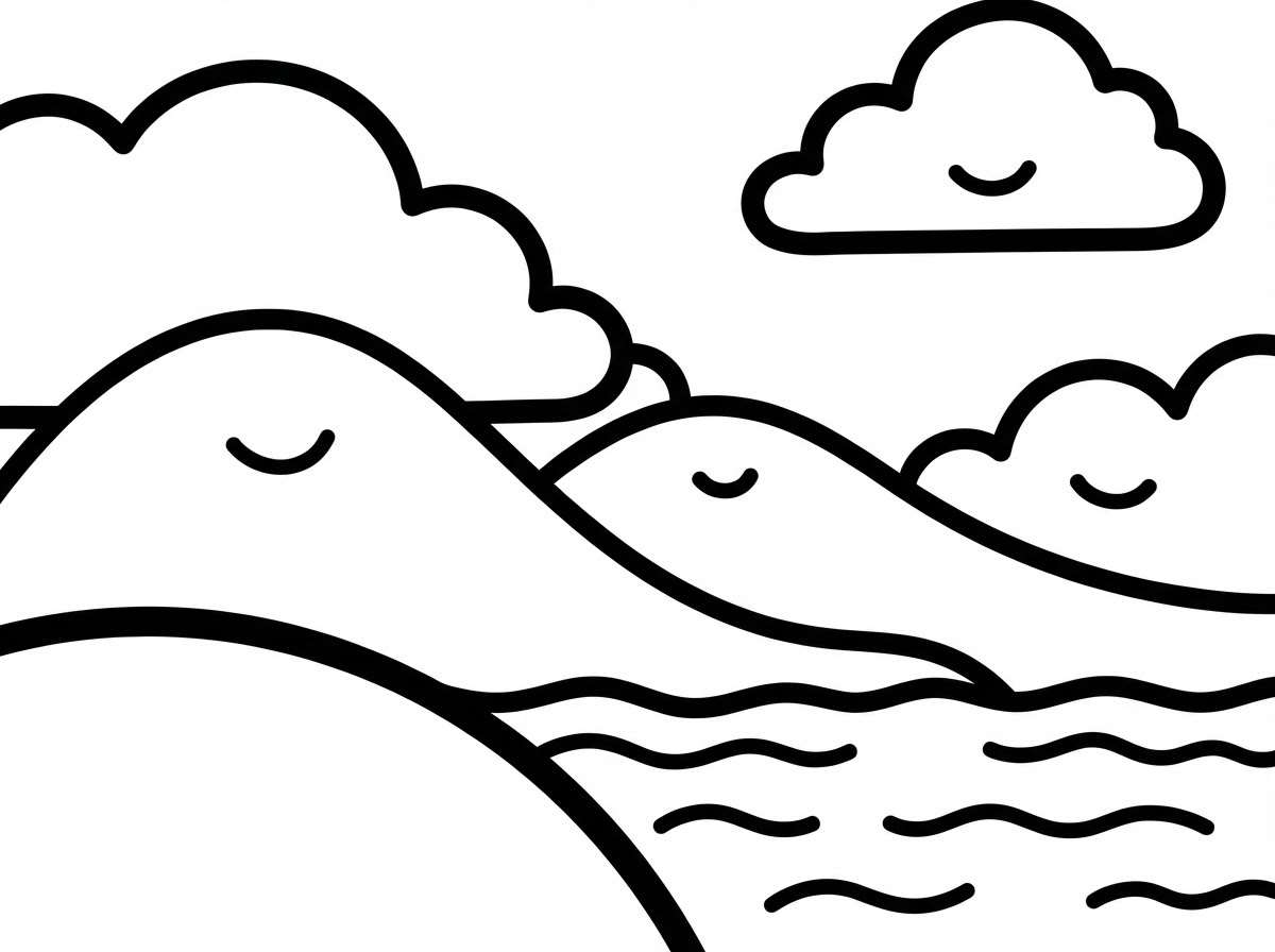 风景涂色页插图