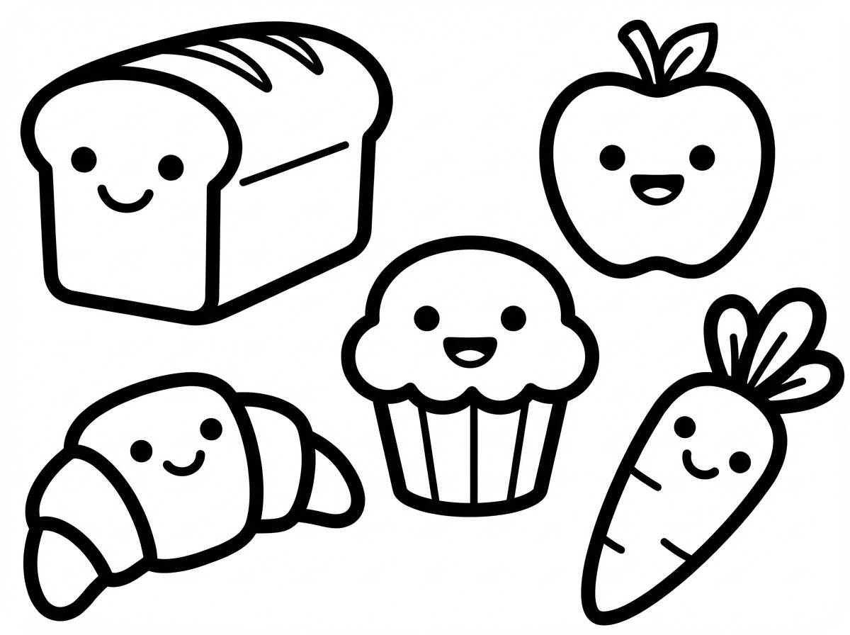 食物涂色页插图