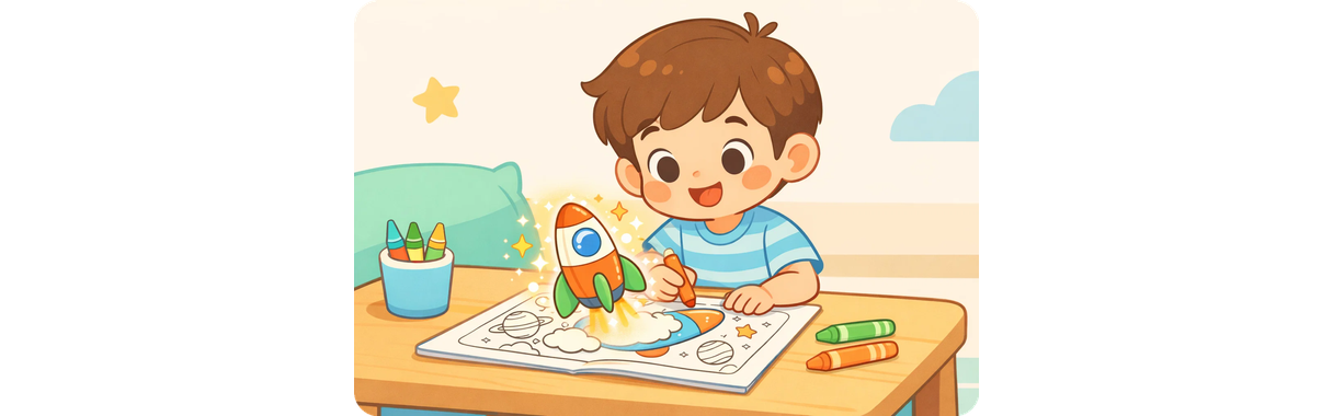 男孩填色页插图