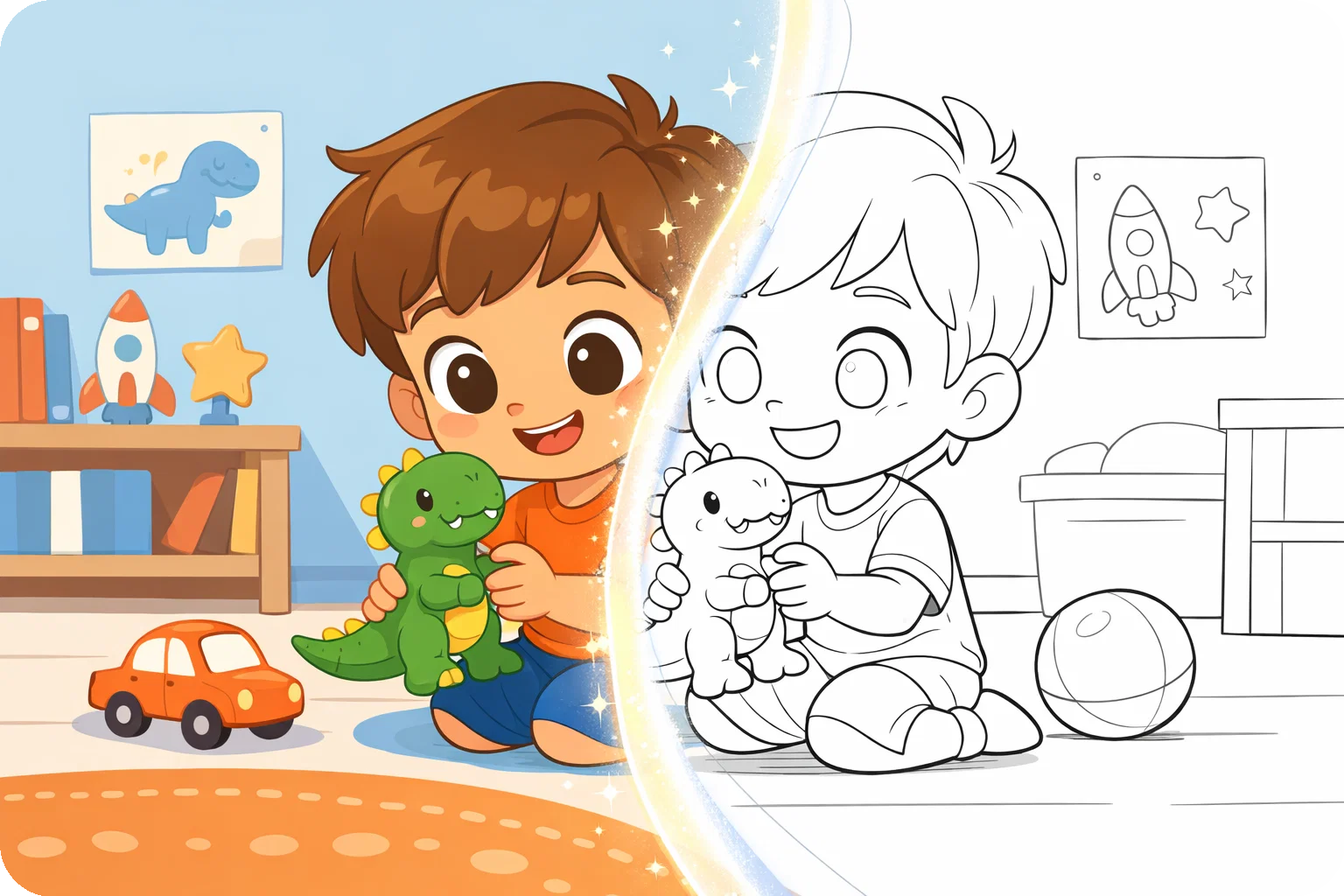 照片转填色页插图