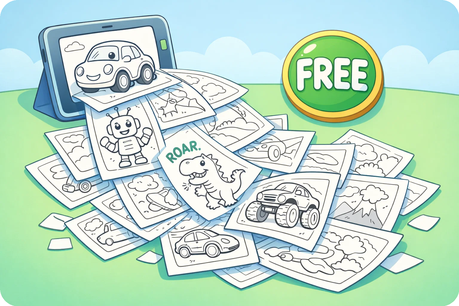 免费填色页插图