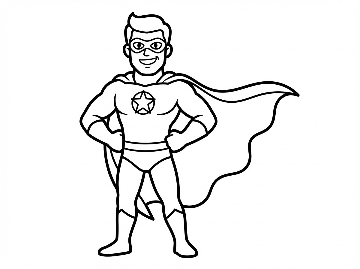 超级英雄填色页插图