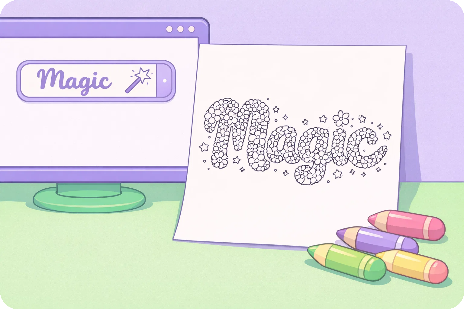 文字轉塗色頁插圖