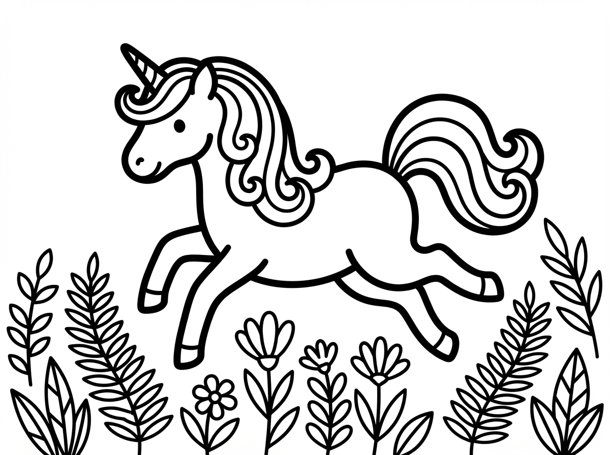 獨角獸塗色頁插圖