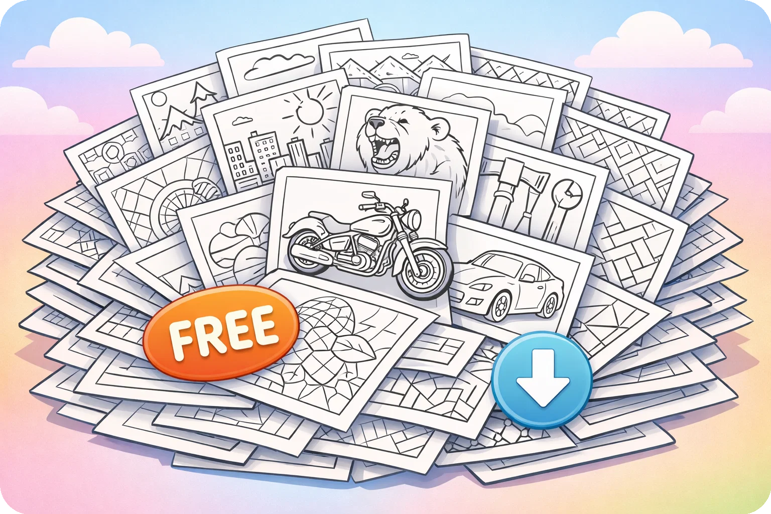 Minh họa trang tô màu miễn phí