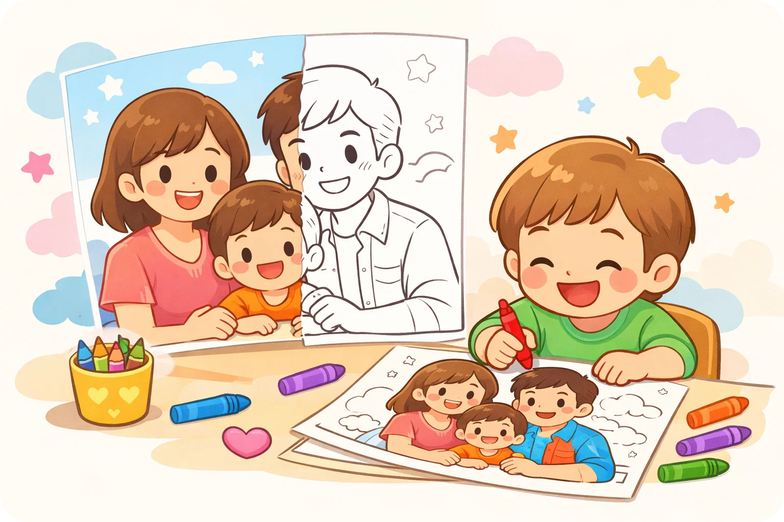 Minh họa Chuyển ảnh thành tranh tô màu