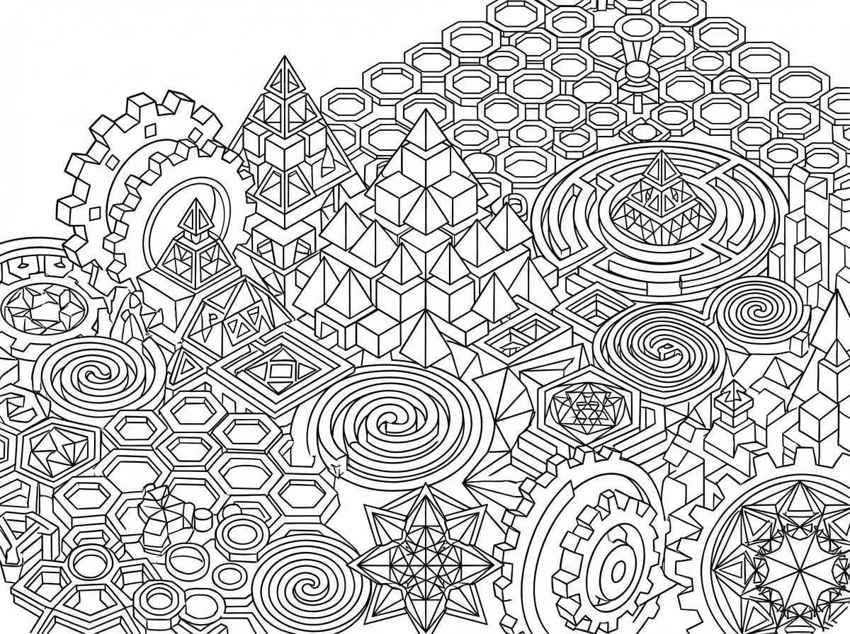 曼陀罗涂色页插画