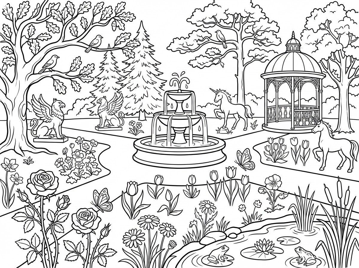 几何涂色页插画