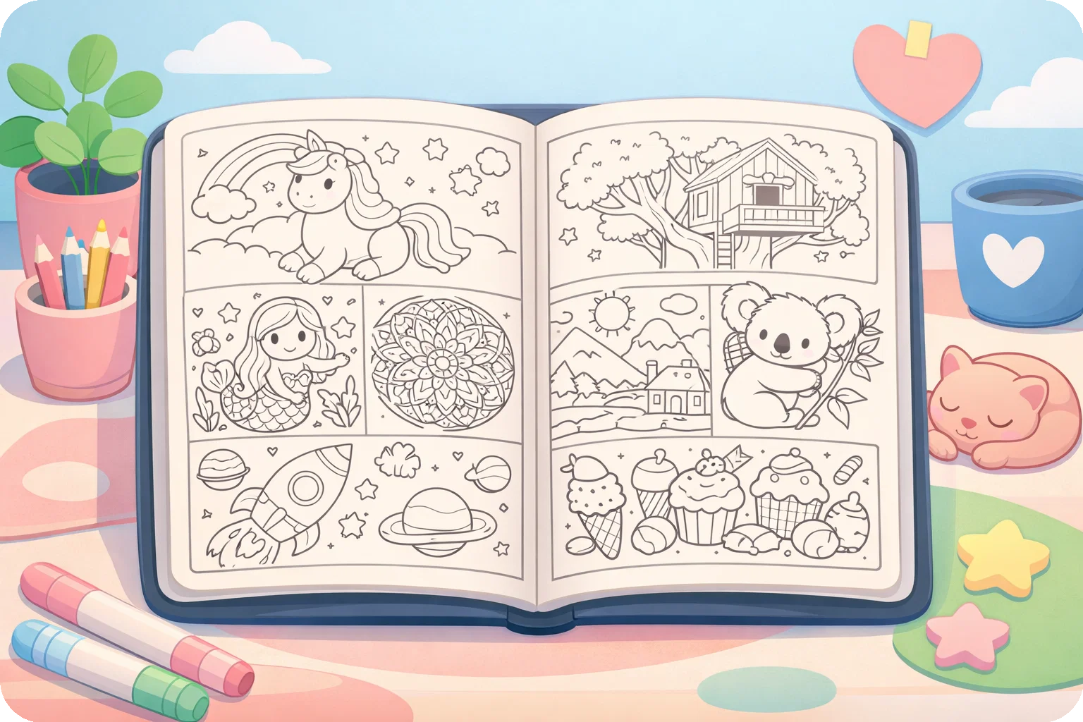 定制涂色书插画