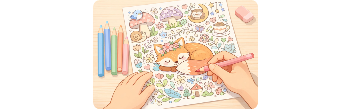 成人可爱涂色页插图