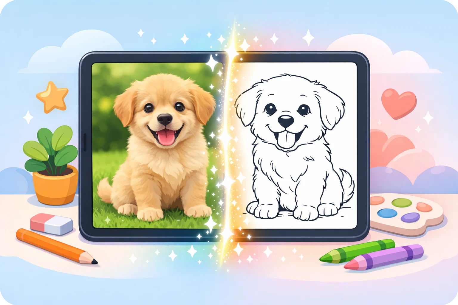 照片转填色页插图