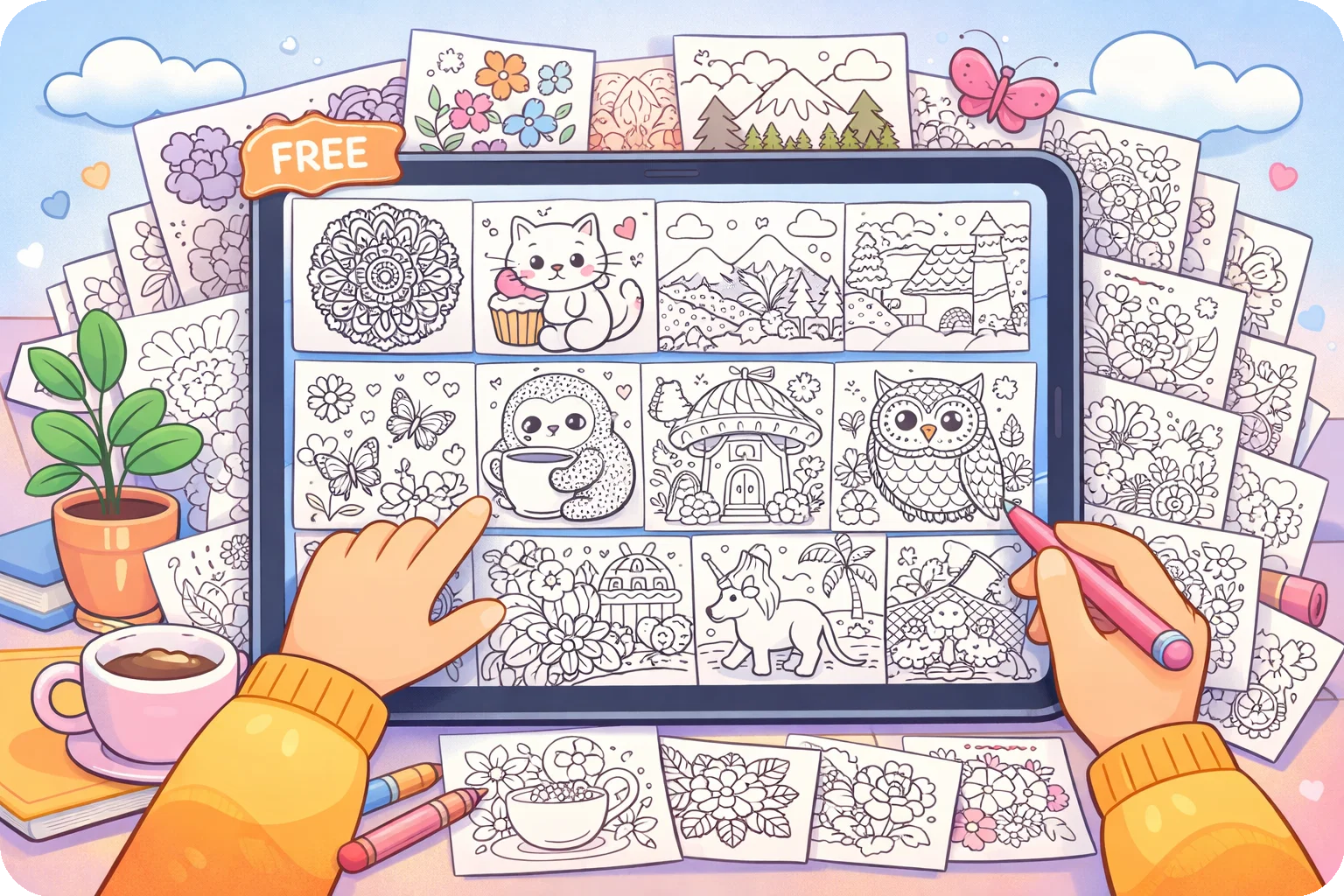 自定义涂色书插图