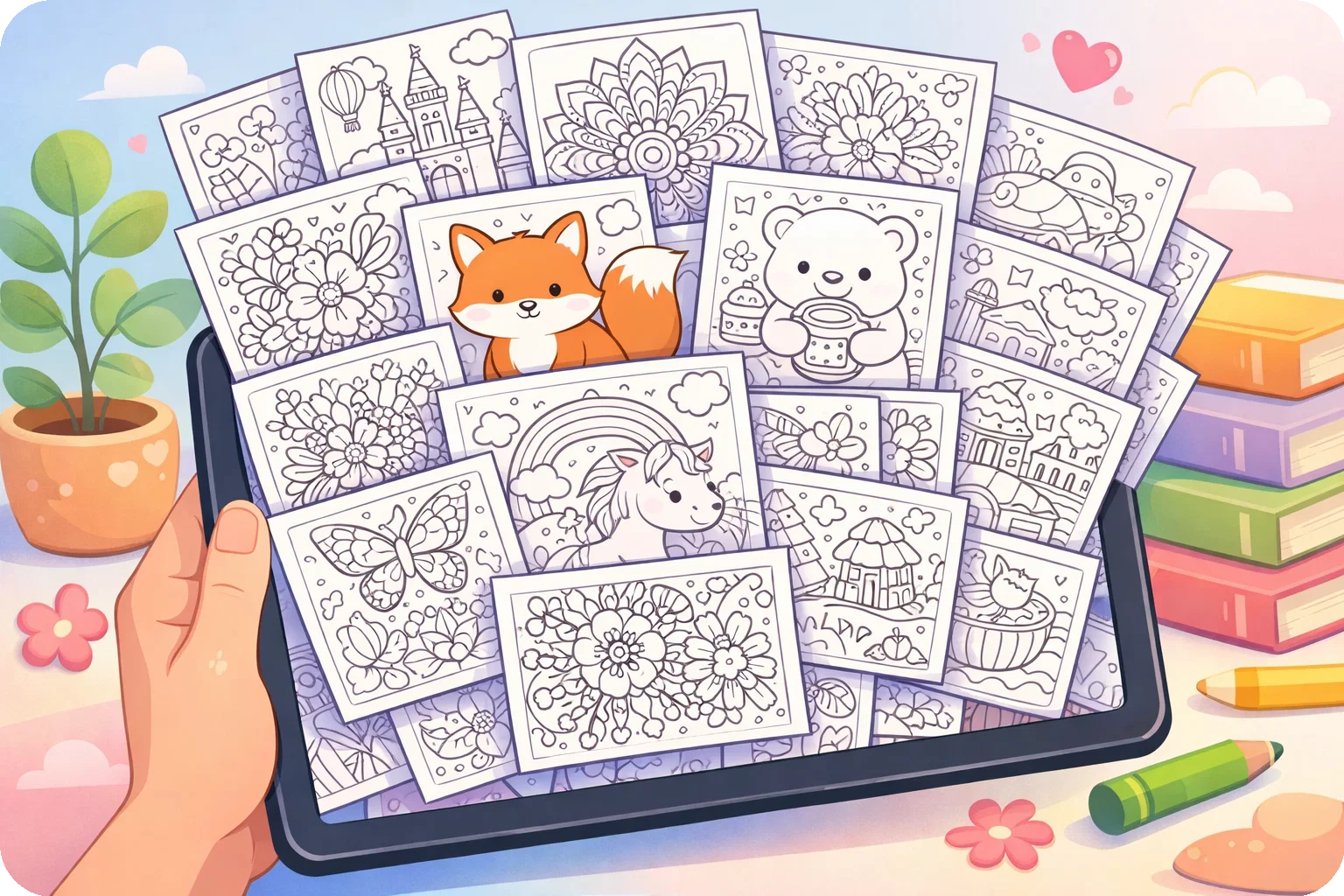 免费涂色页插图