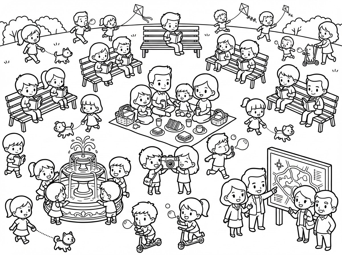 Q版角色涂色页插图